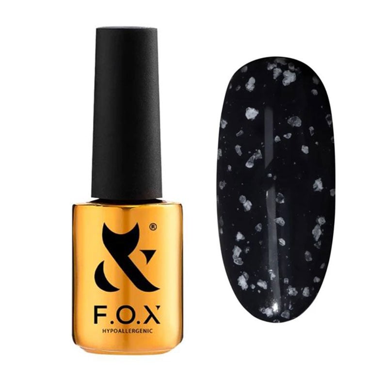 Топ для гель-лаку F.O.X Top Drop White з білими крапками, з УФ-фільтром, 7 мл