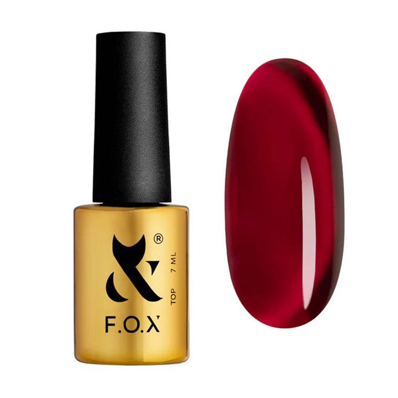 Вітражний топ для гель-лаку F.O.X Top Lipstick 002, 7 мл
